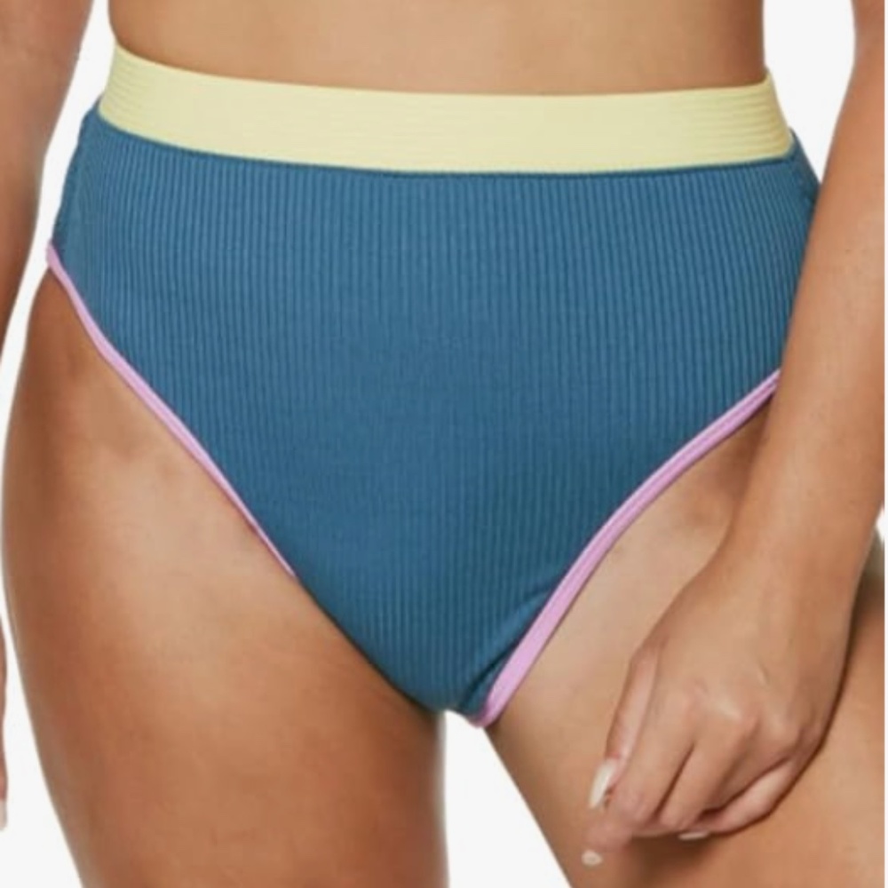Jessica Simpson Women's Chop & Change High-Waisted Bikini Bottoms Size L 8529